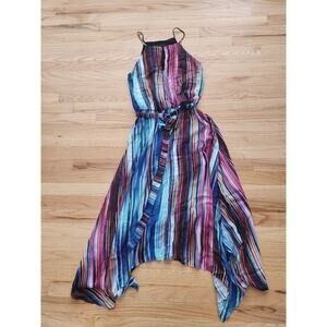Sanctuary Striped Belted Handkerchief dress sz S resort vacation boho